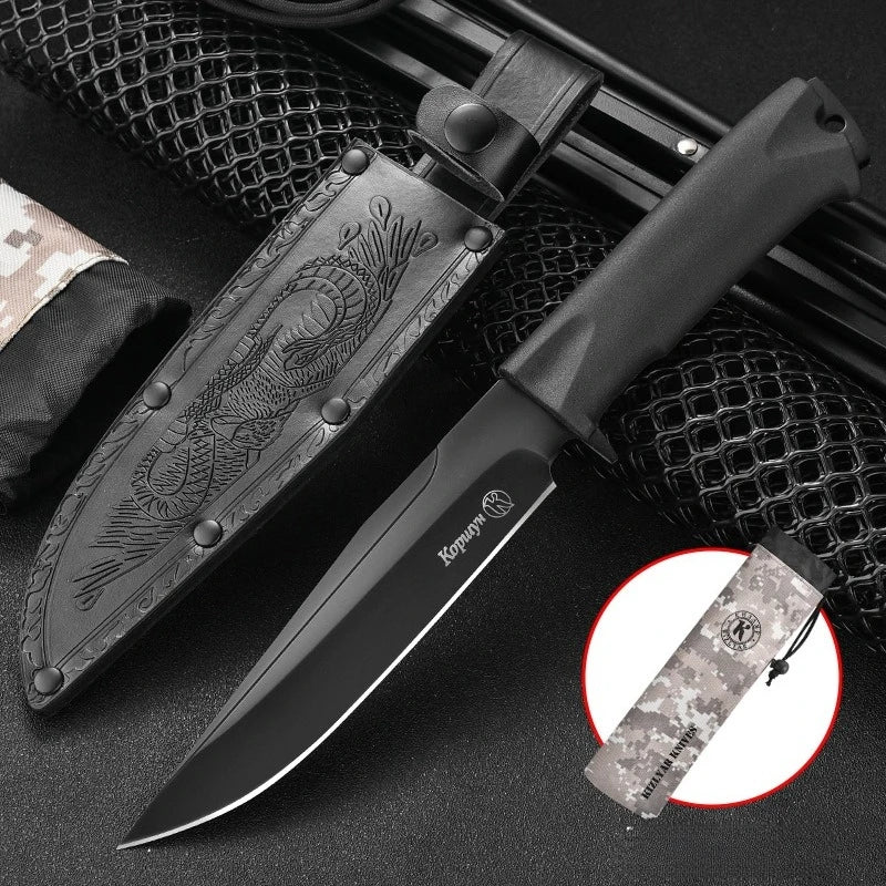 First Model Multi-functional Anti-slip Tactical Straight Knife with D2 Steel Blade