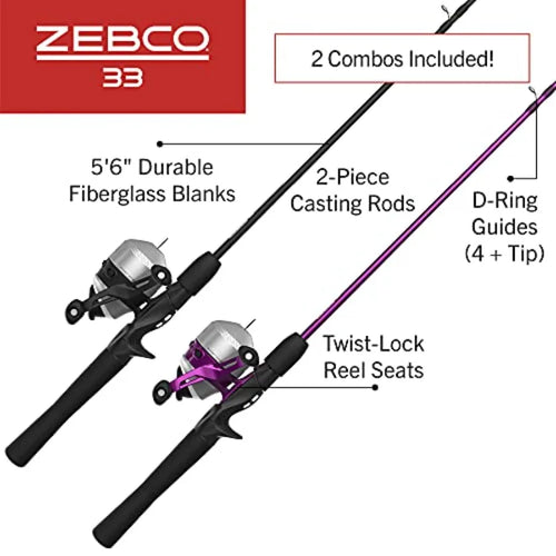 2Piece Fishing Rod Combo 5Foot 6Inch Durable Fiberglass Rod