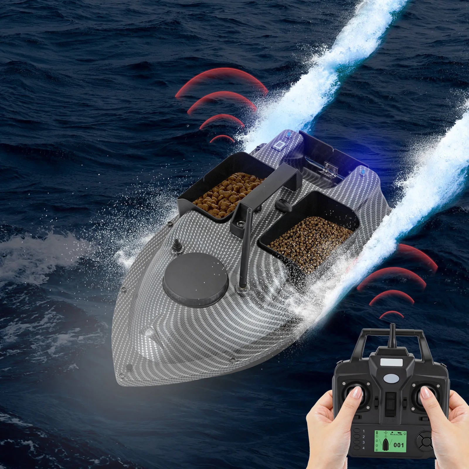Rechargeable GPS Fishing Bait Boat with 16 Positioning Points