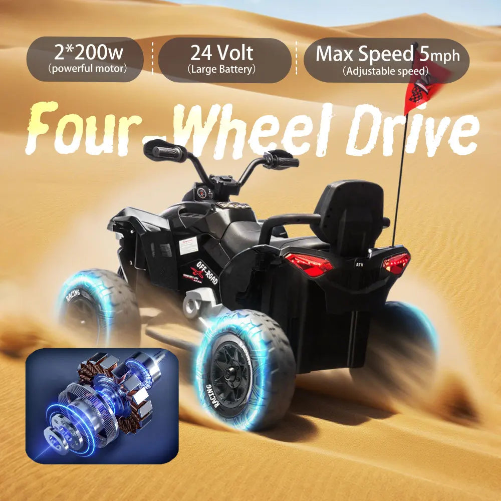 Power display  Four-wheel shock absorbed.  For Aged 3+