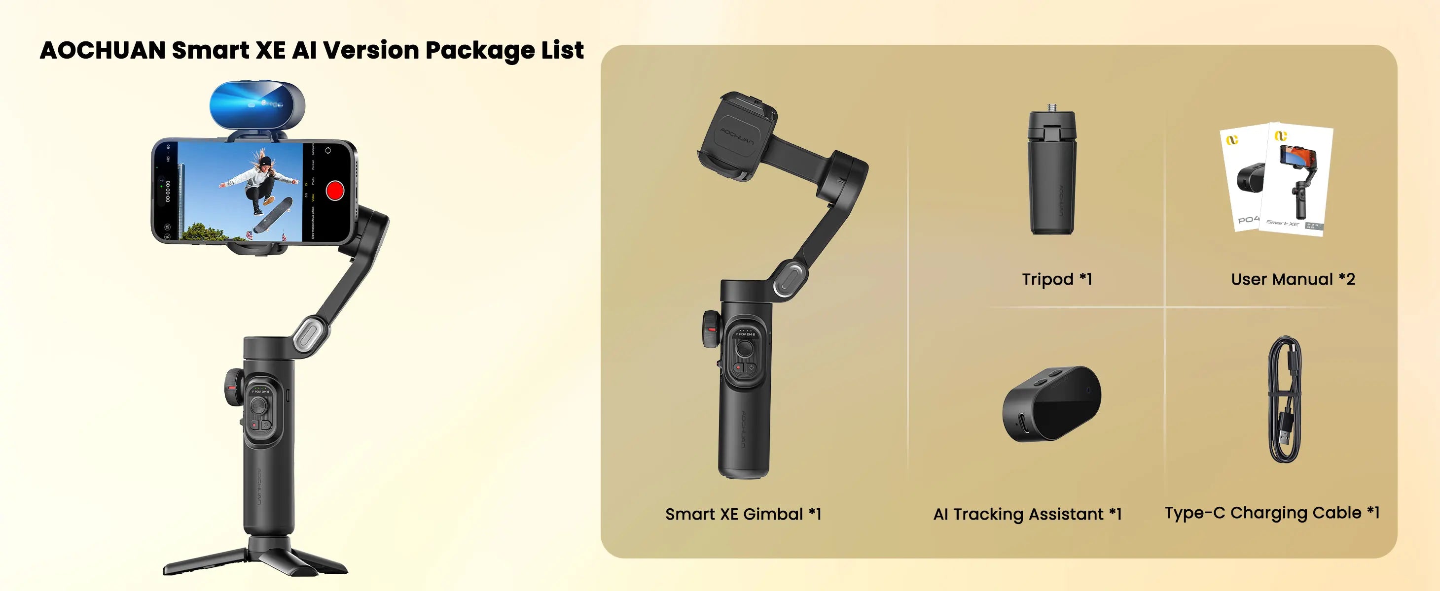 Smart  AI Version  Stabilizer for Smartphone,\ AI Tracking control with TikTok YouTube