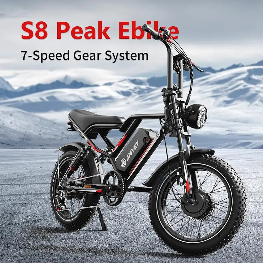 AMYET S8 Adults Electric Bike  2000W Dual Motor Bicycle