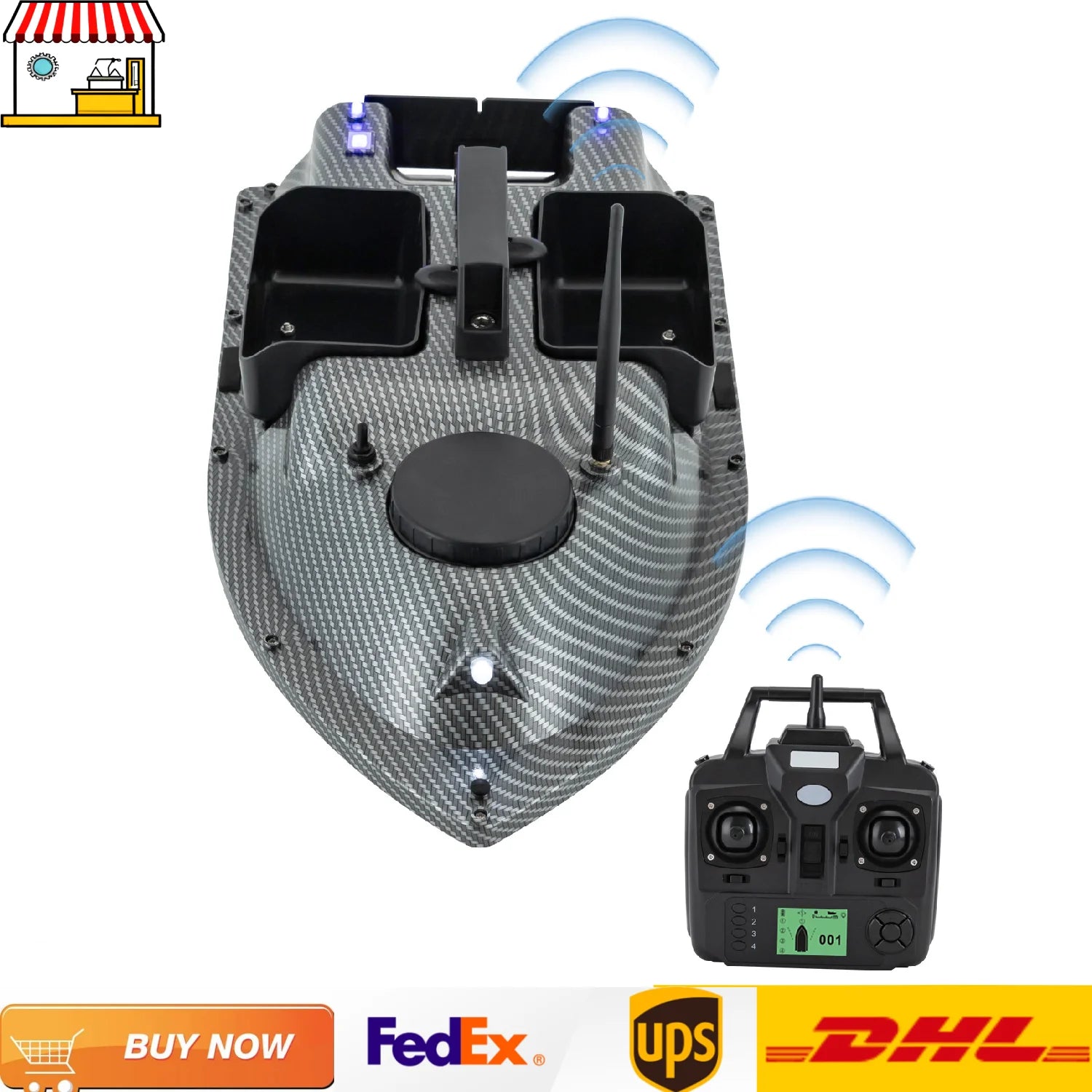 Rechargeable GPS Fishing Bait Boat with 16 Positioning Points
