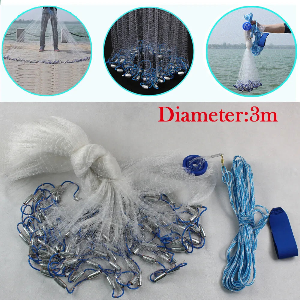 Saltwater Fishing Cast Net, Easy Throw