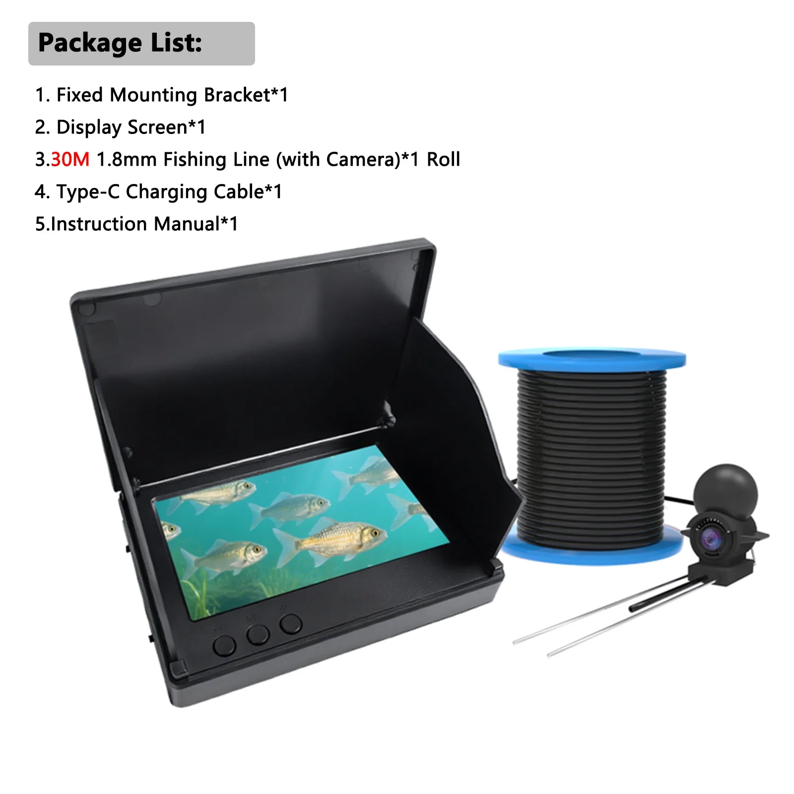 Handheld Fishing Underwater Depth Finder With Camera and Night Vision