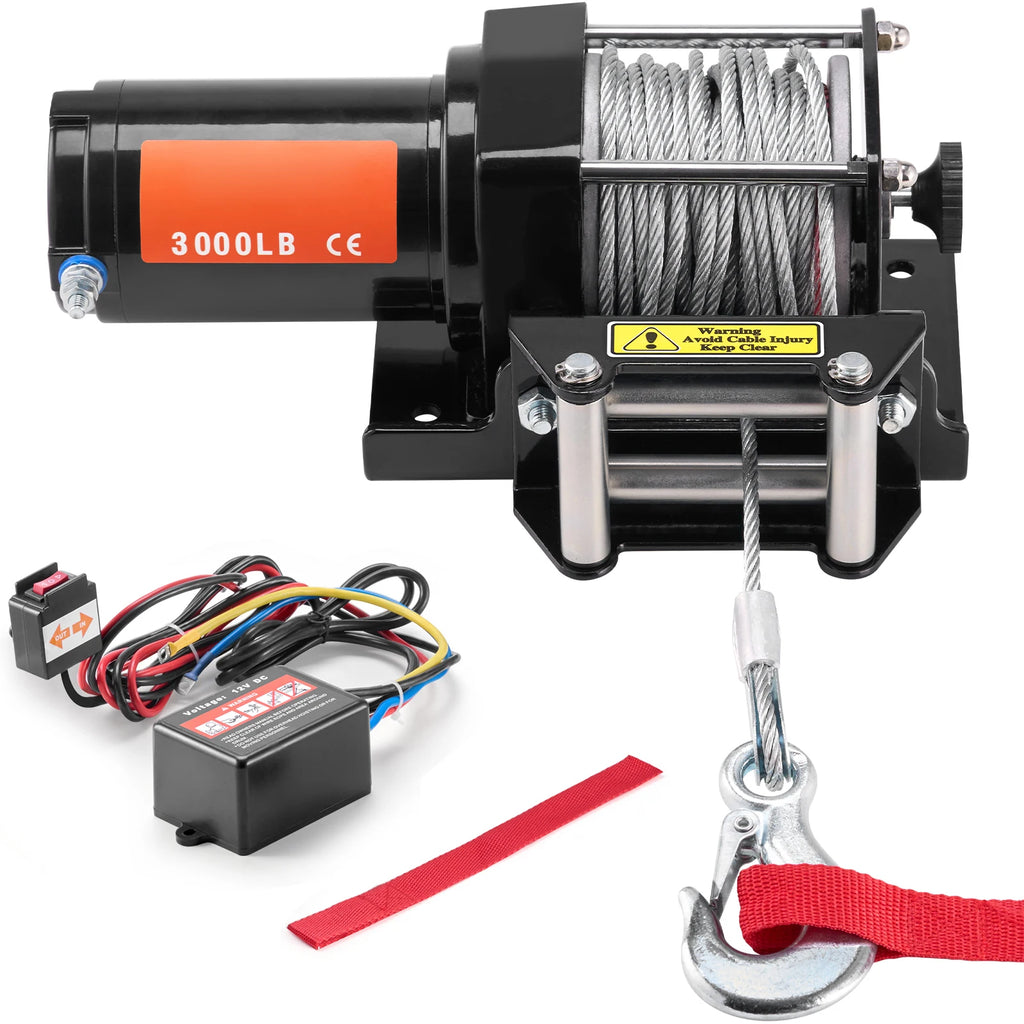 3000lbs ATV/UTV Electric Winch 12V DC Steel Rope Winch