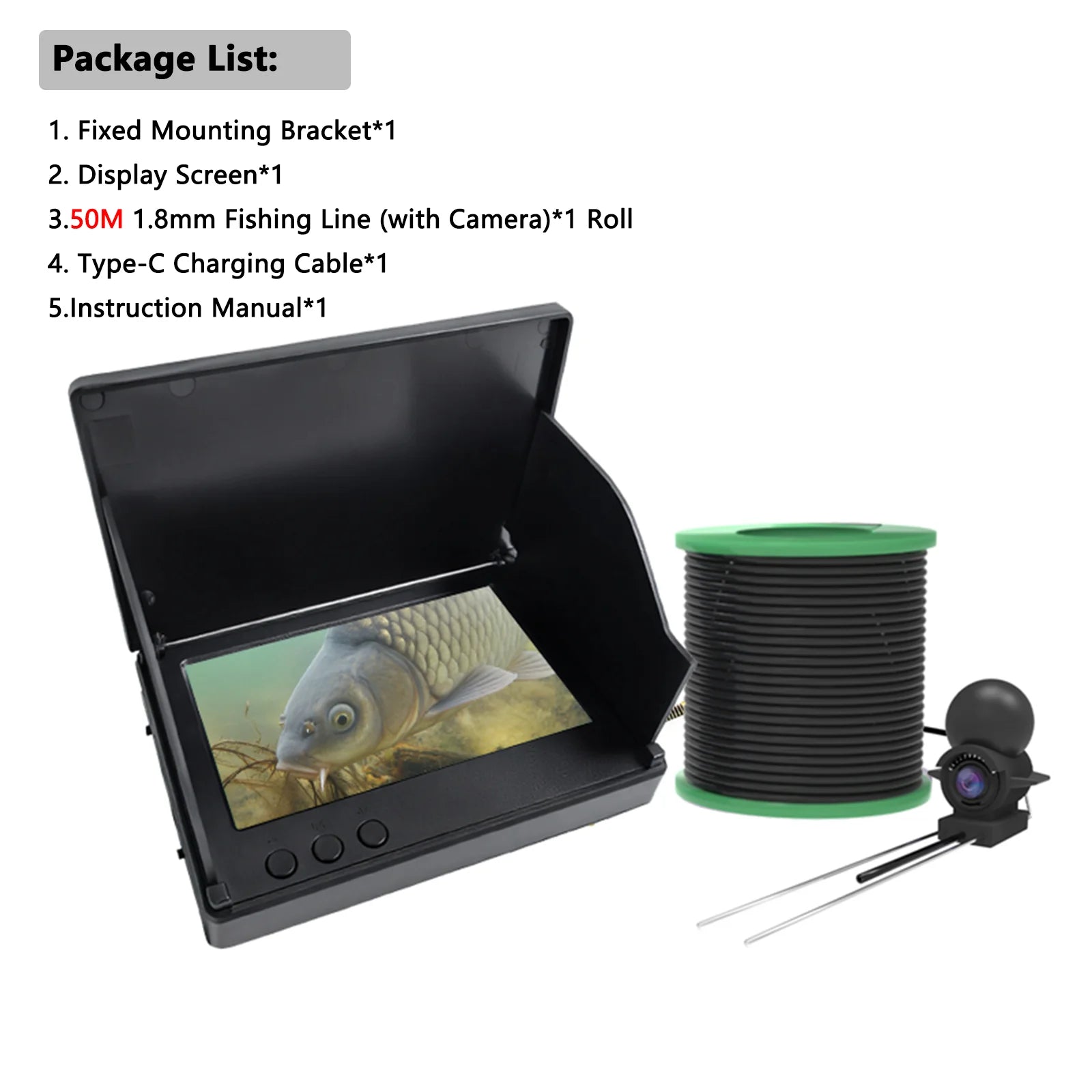Handheld Fishing Underwater Depth Finder With Camera and Night Vision
