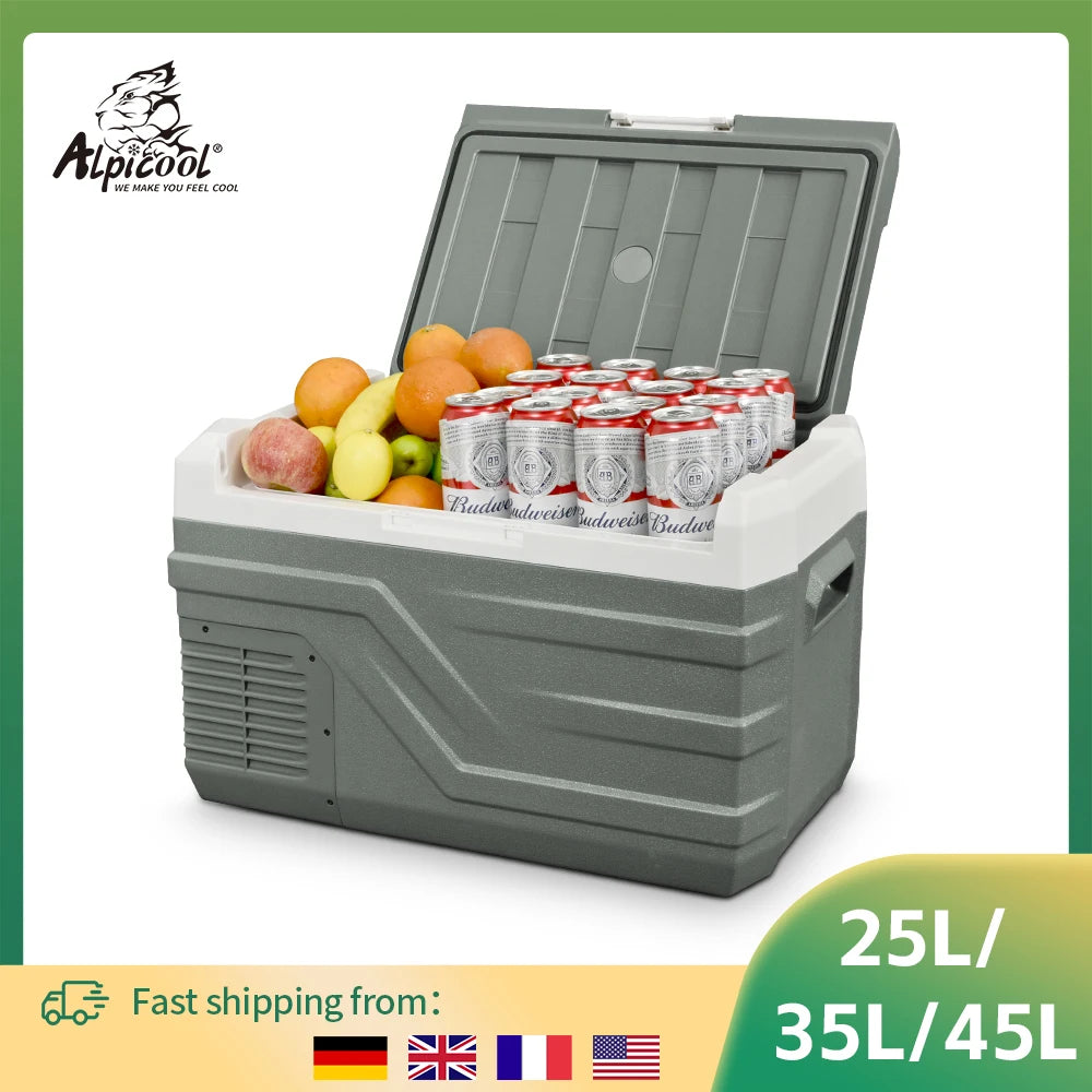 Alpicool, Car Refrigerator 12V Compressor Fridge Freezer AC Portable Cooler