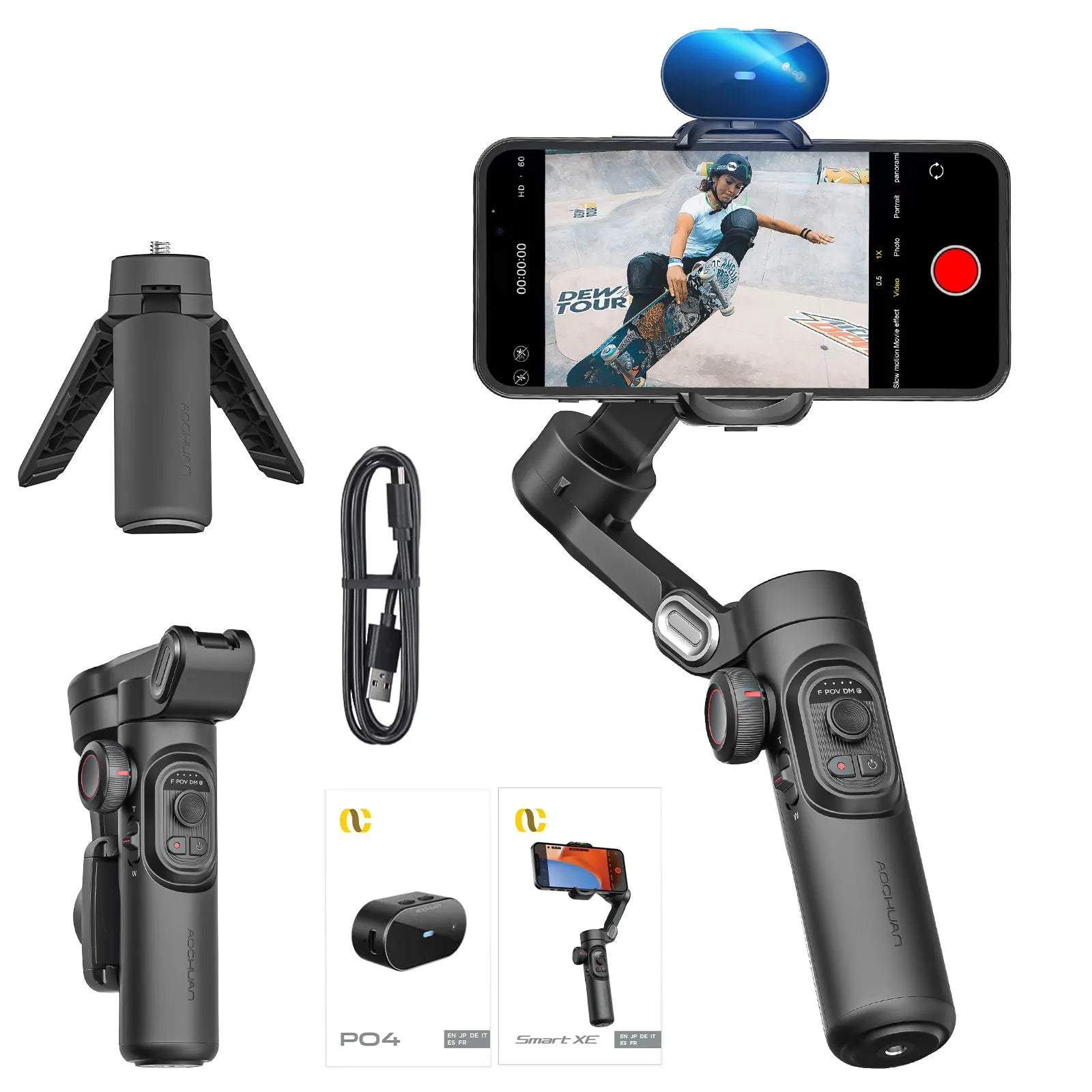 Smart  AI Version  Stabilizer for Smartphone,\ AI Tracking control with TikTok YouTube
