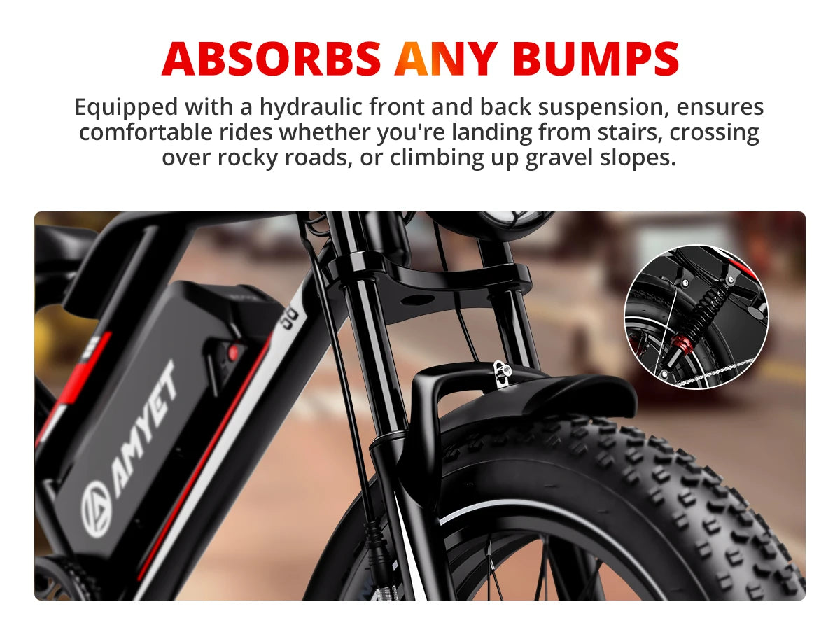AMYET S8 Adults Electric Bike  2000W Dual Motor Bicycle