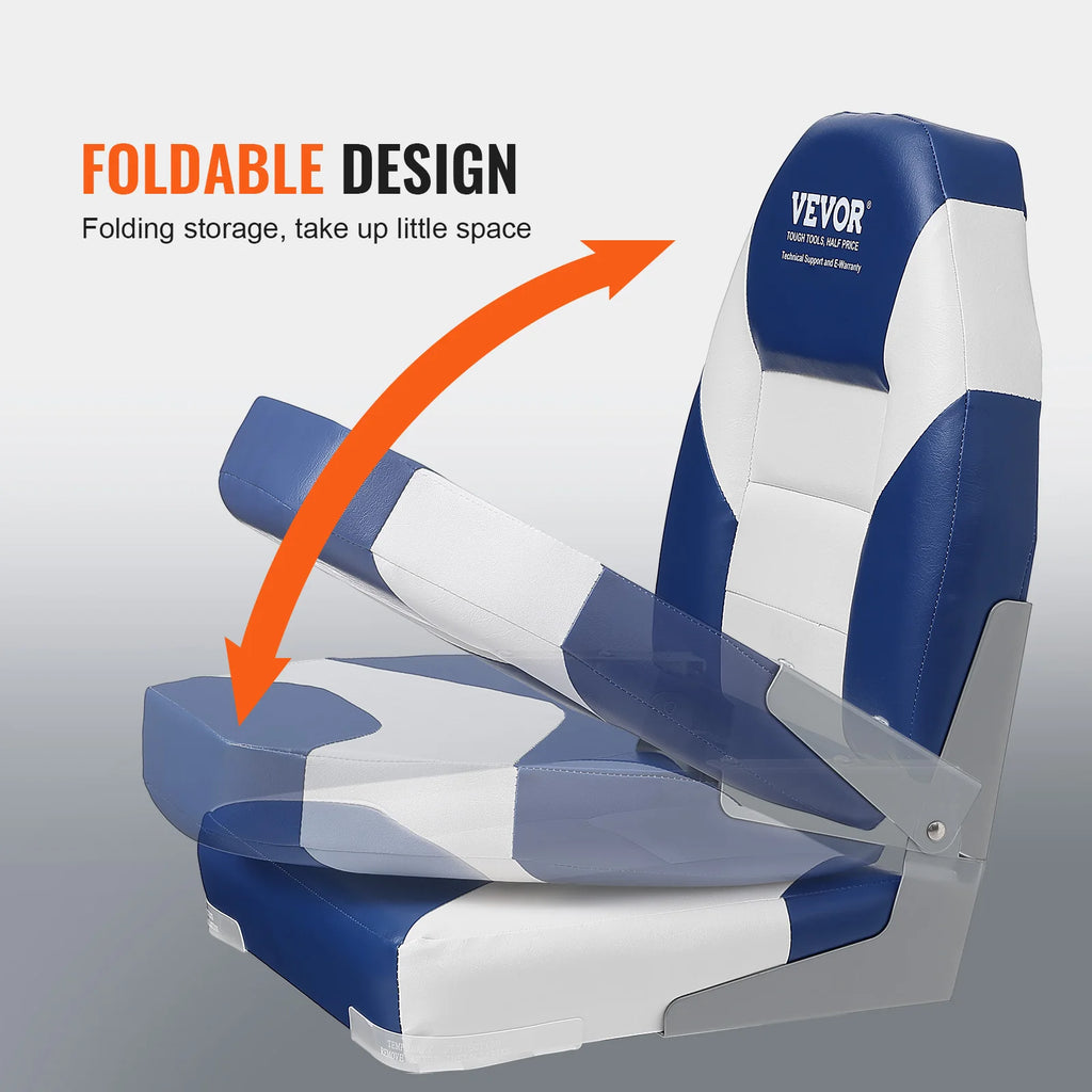High Back Folding Boat Chair  Sponge Padding Fold-Down C 2-Pack