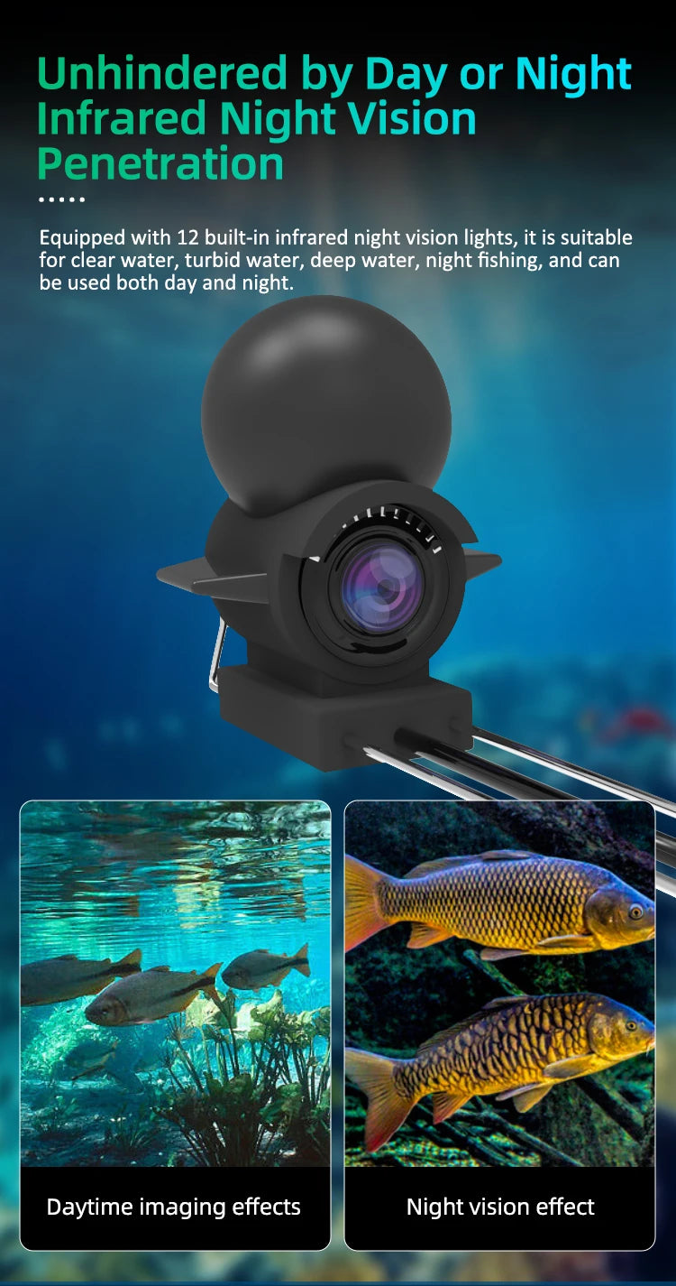 Handheld Fishing Underwater Depth Finder With Camera and Night Vision