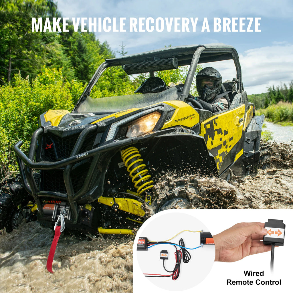 3000lbs ATV/UTV Electric Winch 12V DC Steel Rope Winch
