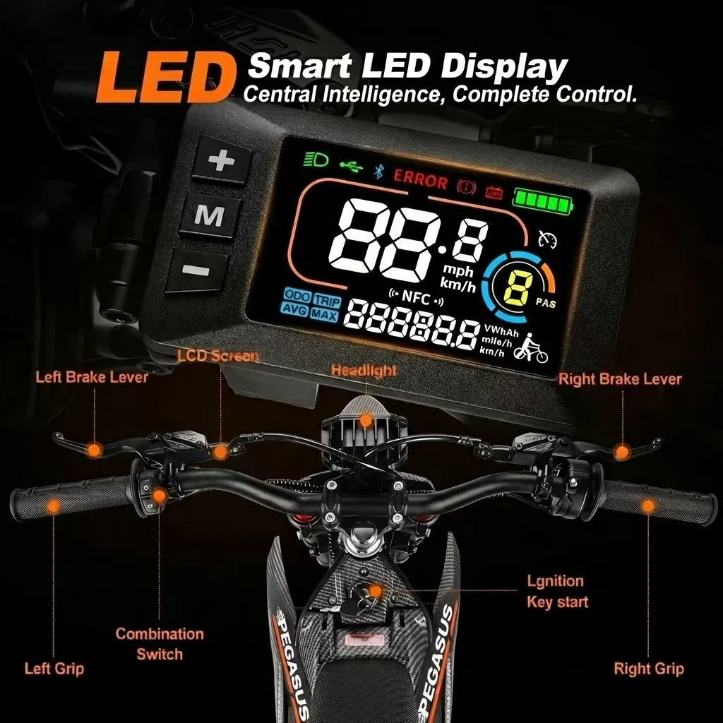 E Motorcycle   Aluminum Alloy Dirt Bike  Fat Tire Off-road New Energy