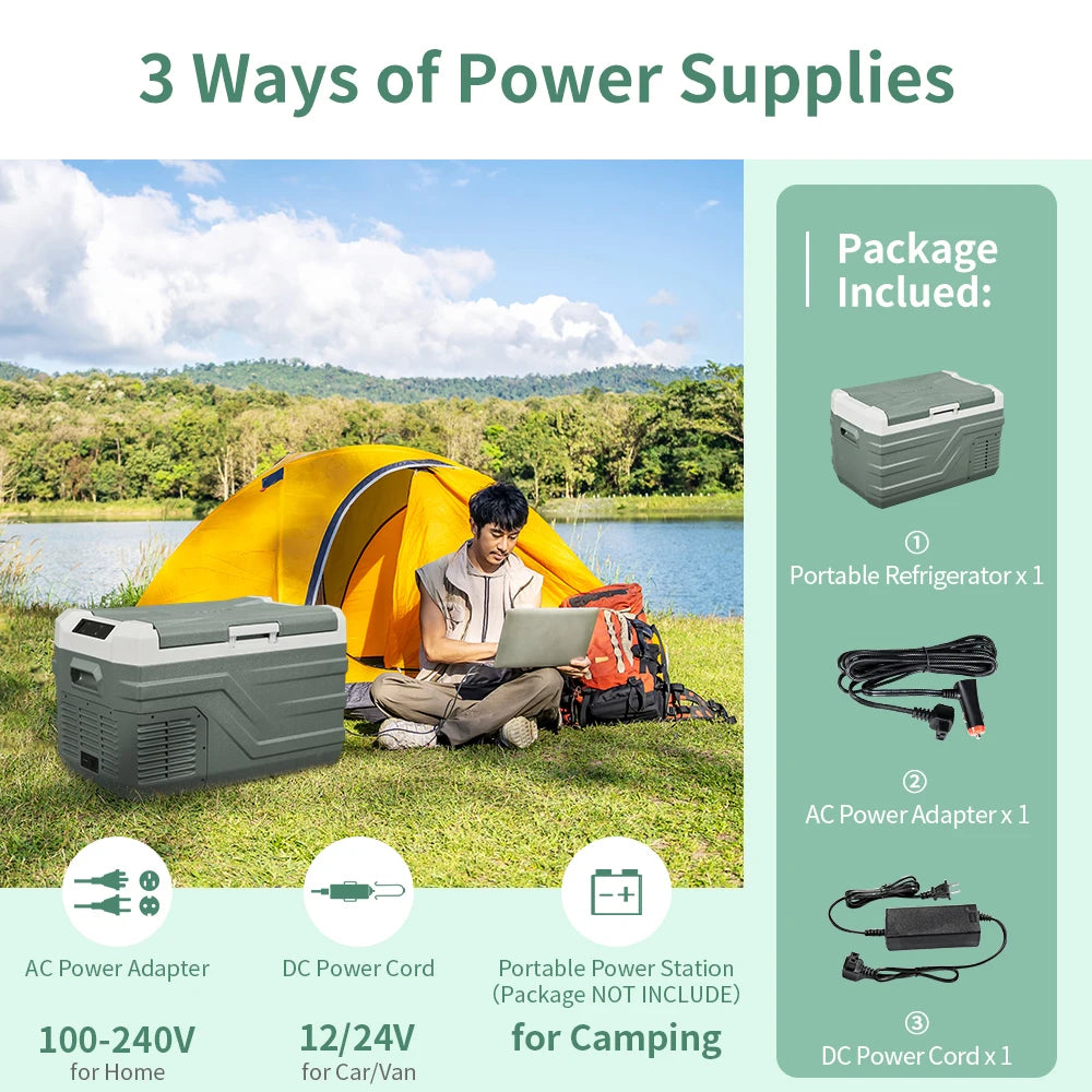 Alpicool, Car Refrigerator 12V Compressor Fridge Freezer AC Portable Cooler