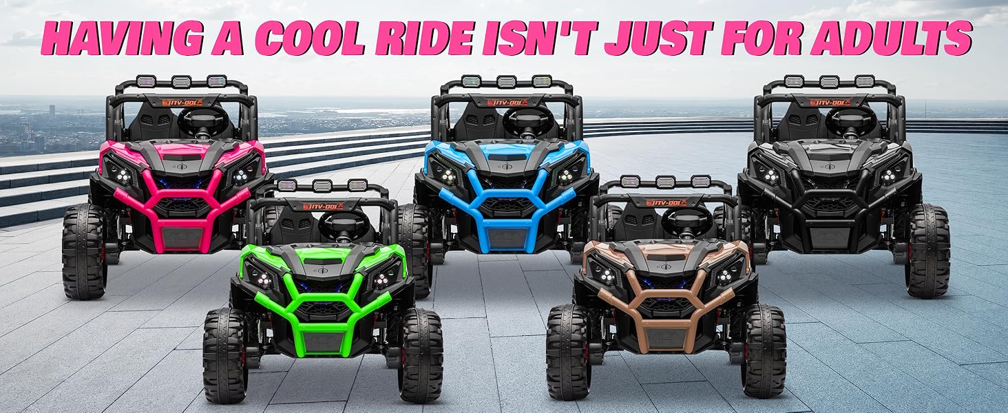 24V XL 2 Seater Ride on Toys Car for Girls, 2WD/4WD Switchable Off-Road UTV w/Long-Endurance Battery Power, 3-Speed Remote Control